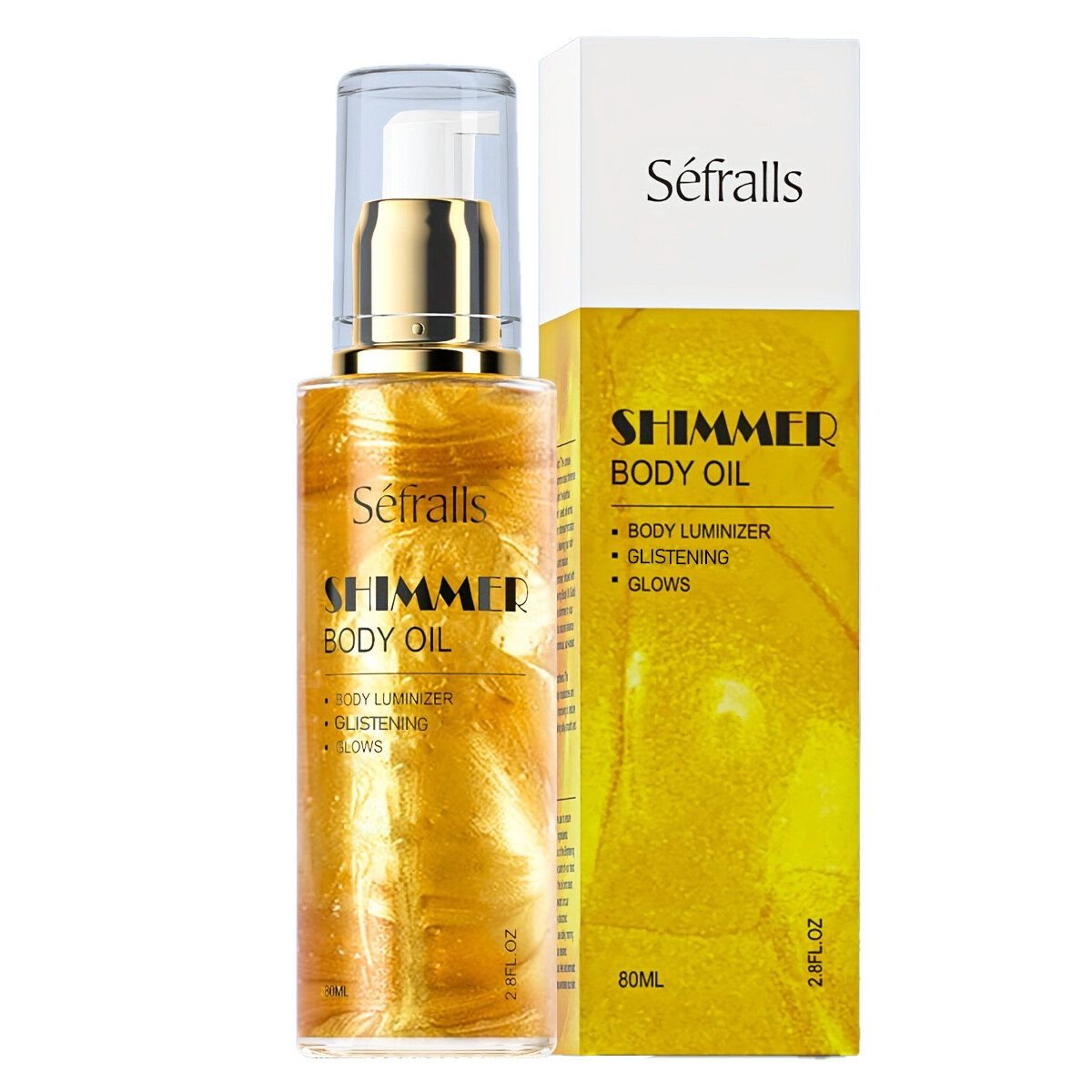 Body Shimmer Oil, Moisturizing Long Lasting Body Luminizer Face Brighten, Waterproof Liquid Illuminator Body Glitter Oil