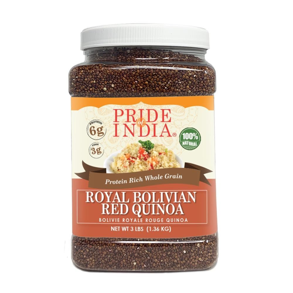 Pride Of India - Natural Red Royal Quinoa - 100% Bolivian Superior Grade Protein Rich Whole Grain (size: 3 LB)